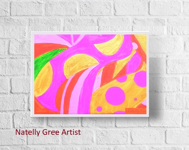 pring 3 Abstract Contemporary Oil painting artwork, Minimalist style Canvas Original Art