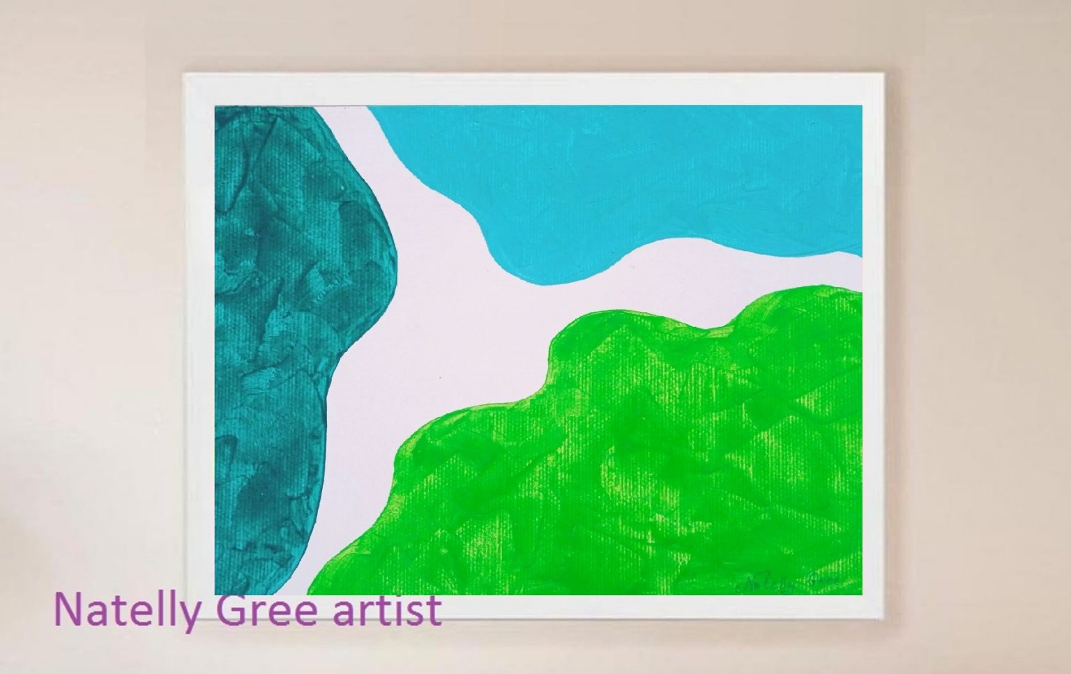 Green Flexibility Abstract Art Oil Painting Original