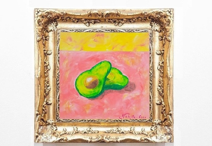 Fruit Still Life Colorful Oil Painting Avocado