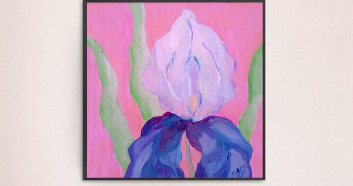 Iris Flower Oil Painting Canvas Small