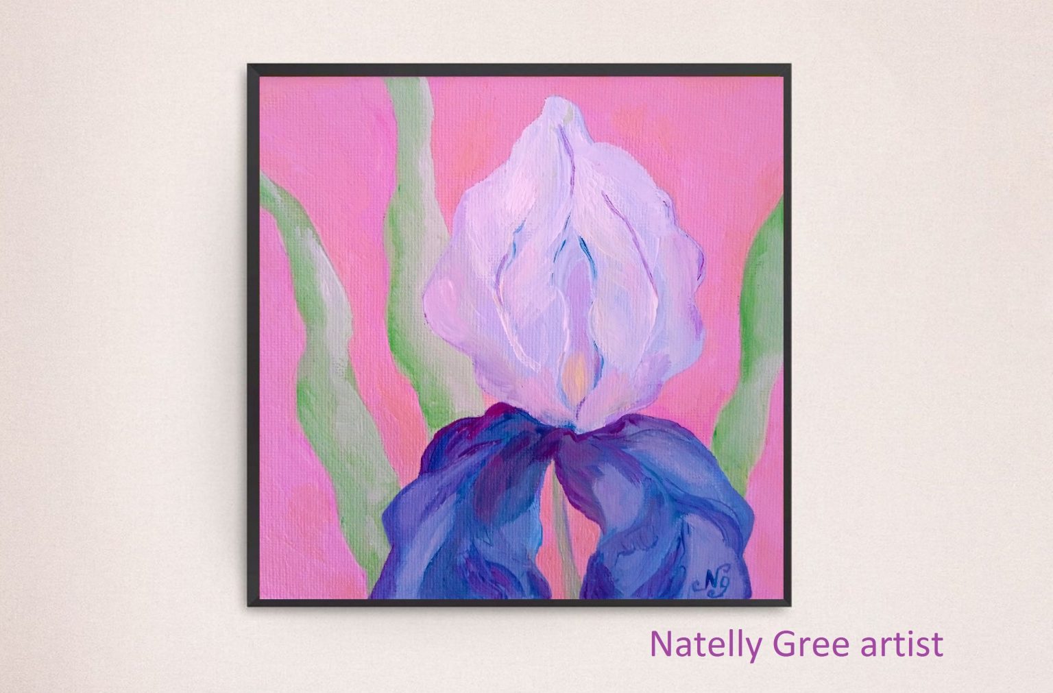 Iris Flower Oil Painting Canvas Small