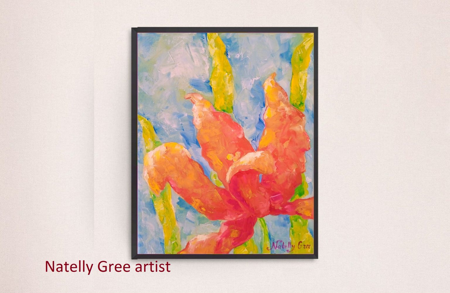 Lily Oil Painting Floral Art Canvas Painting Original Art Oil on Canvas, Modern Flower Painting Wall Art