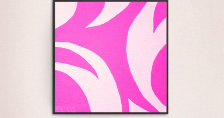 Pink Fashion Oil Painting Large