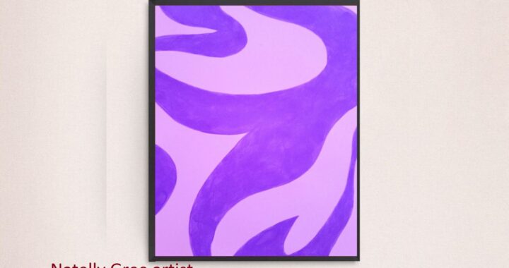 Purple Abstract Oil Painting Large Artwork Canvas