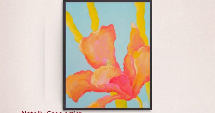 Flower Lily Oil Painting Original Floral Art Canvas