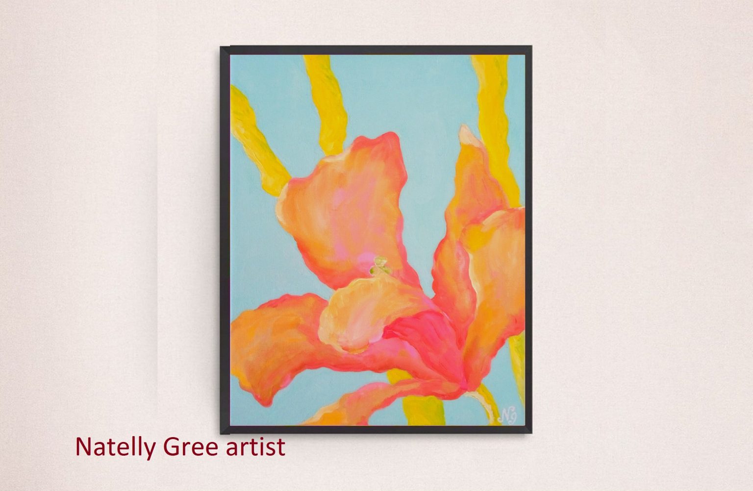 Flower Lily Oil Painting Original Floral Art Canvas