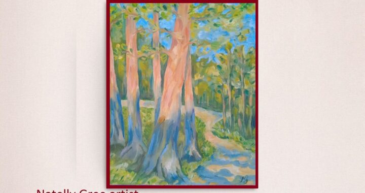 Forest Oil Painting Landscape Original Art Canvas Pine Forest Impressionist Wall Art