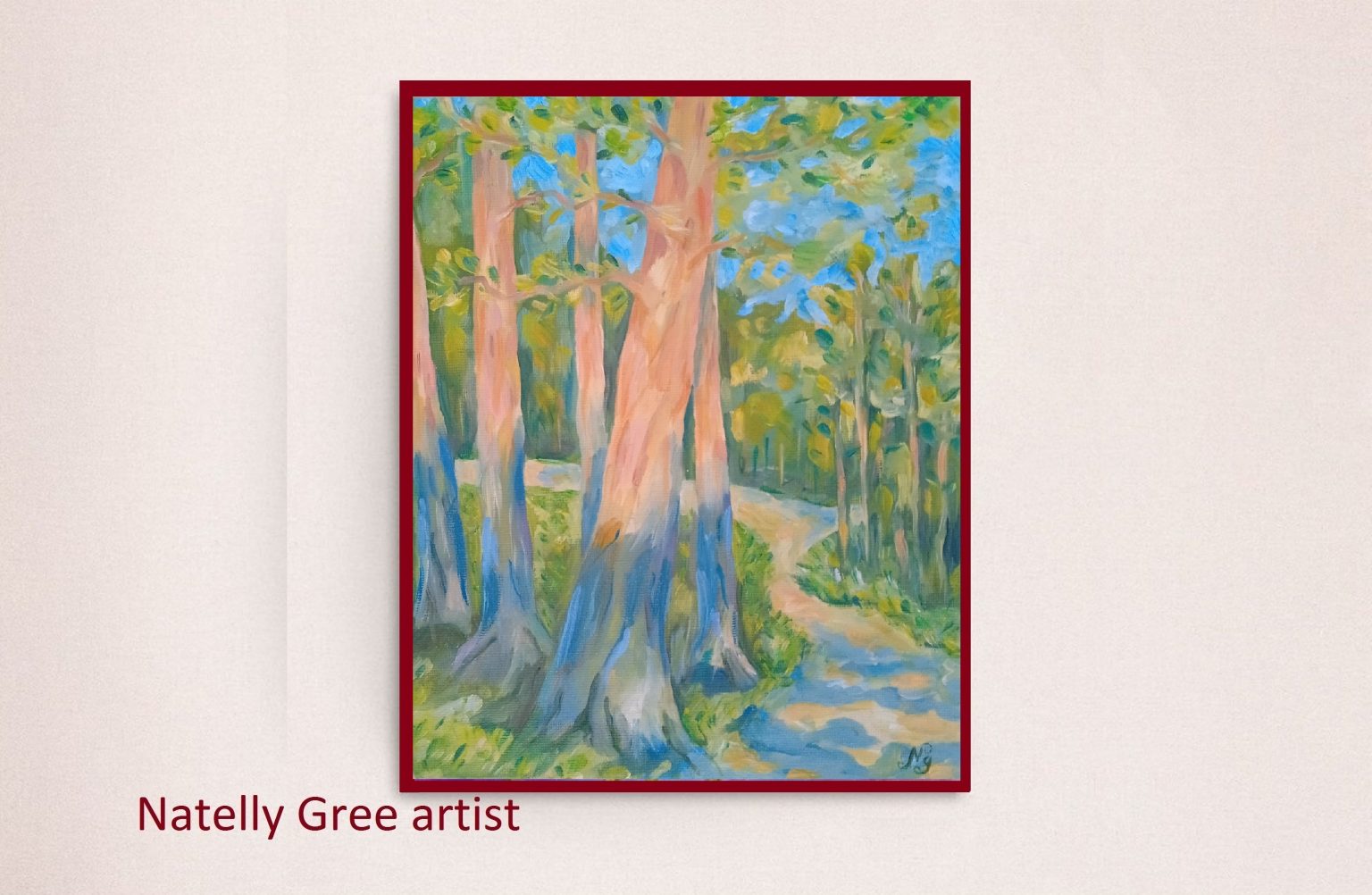 Forest Oil Painting Landscape Original Art Canvas Pine Forest Impressionist Wall Art