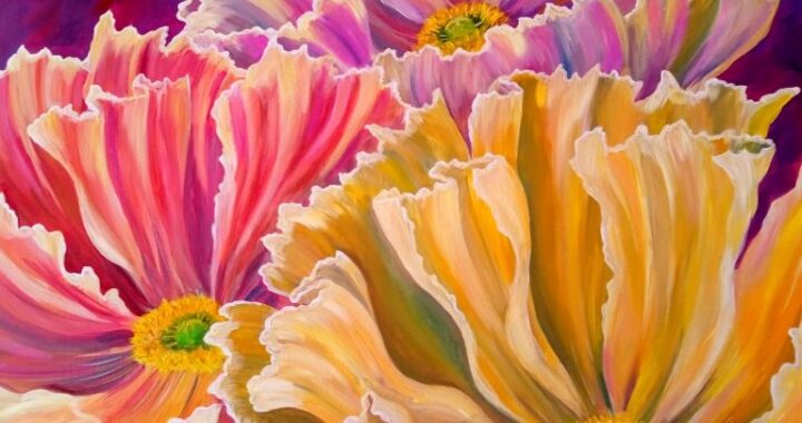 Flowers Oil Painting Large Floral Original Art Chamomile Canvas Wall Art Daisy Artwork