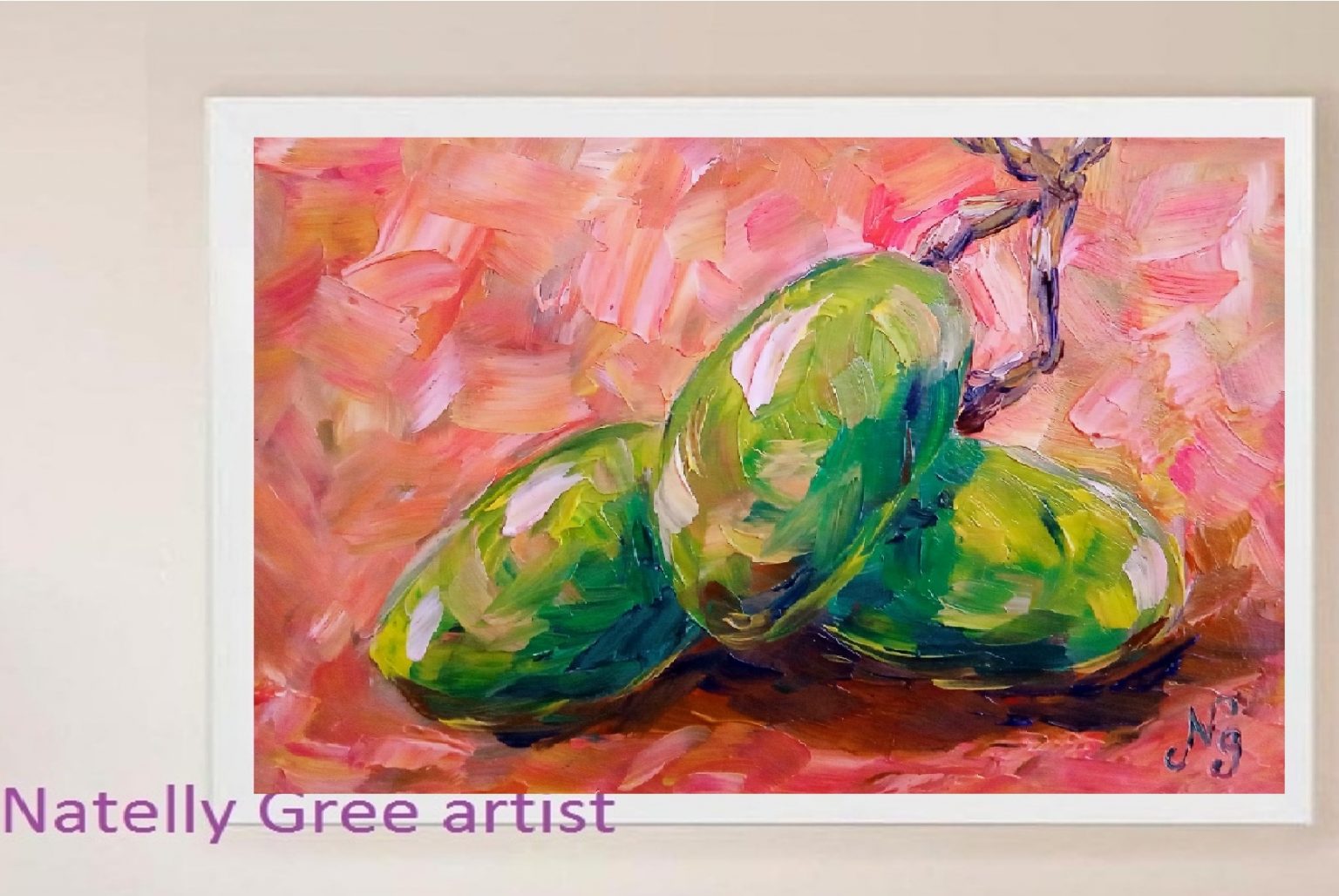 Grape Oil Painting Fruit Still Life Original Artwork Small Wall Art Grape Impressionist Kitchen Decor