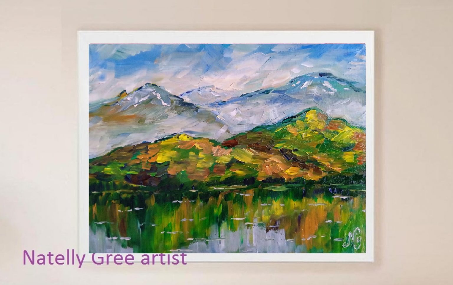 Mountains Abstract Oil Painting Impressionist Wall Art Small Original Art Landscape Seascape