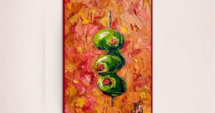 Olives Oil Painting Still Life Olive Original Art Impasto Kitchen Fine Art
